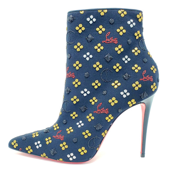 Christian Louboutin Shoes - Christian Louboutin LOGO CL So Kate  Heels Black Embroidered Ankle Boots EU 38.5